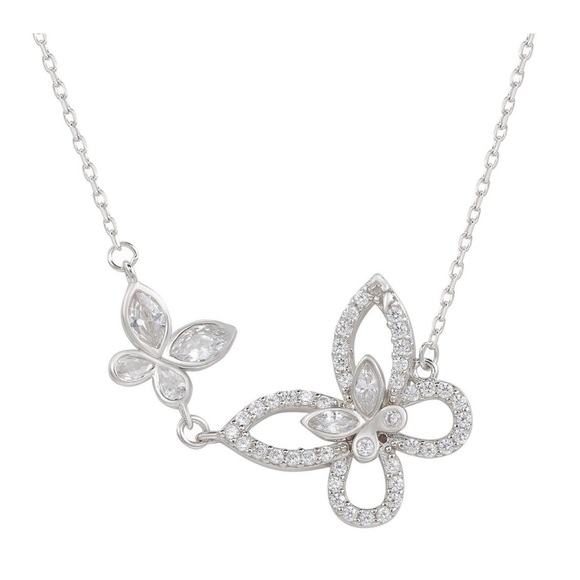 Susan Levian Mother Daughter Double Butterfly Necklace - Picture 1 of 2